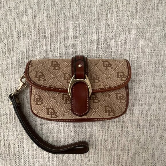 Vintage Dooney & Bourke Signature Quilted Pattern Tassel Bag w/Wallet Brown SM - Picture 3 of 16